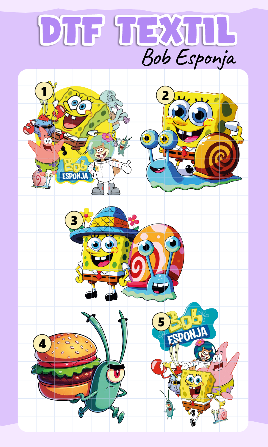 Parche DTF Bob Esponja