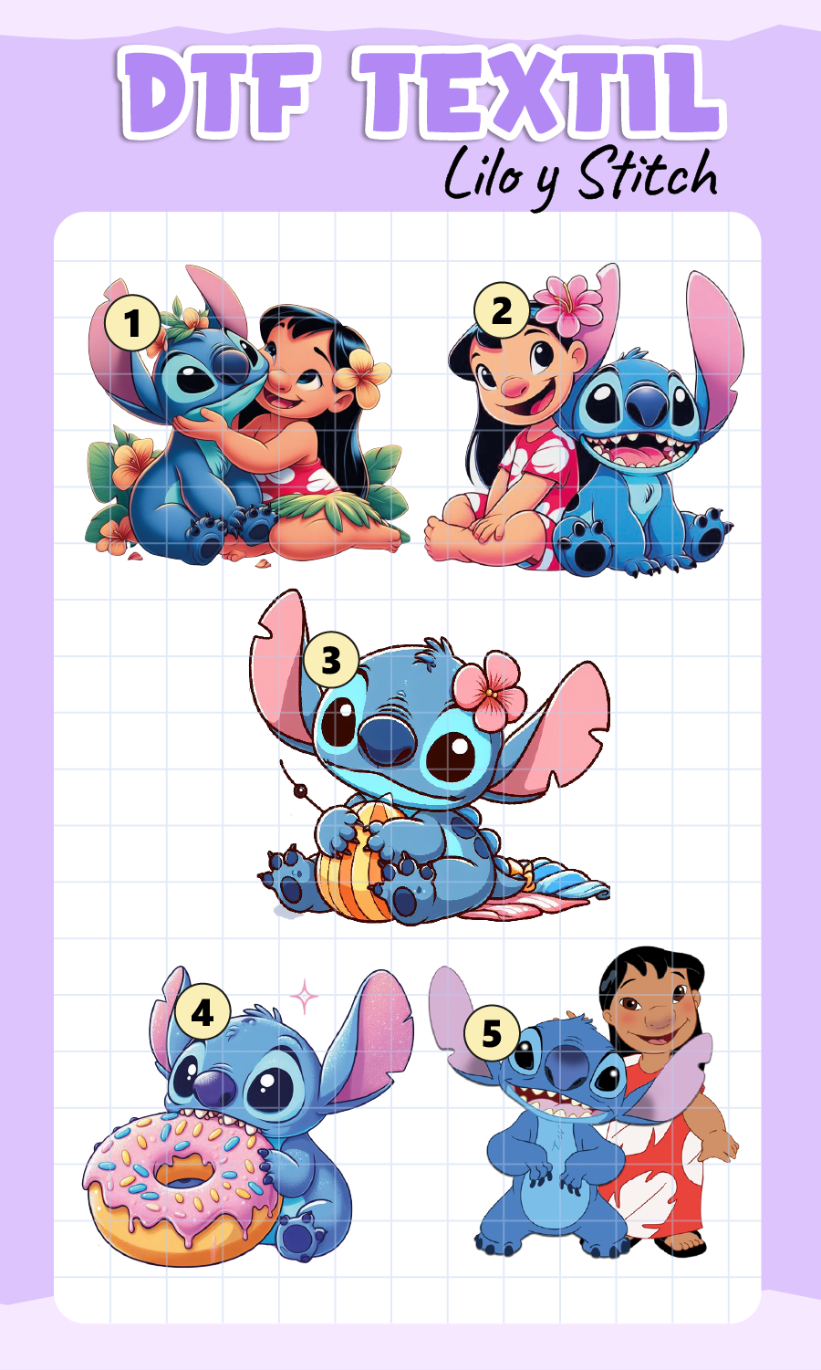 Parche DTF Lilo y Stich