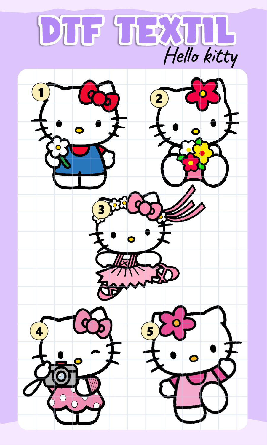 Parche DTF Hello Kitty