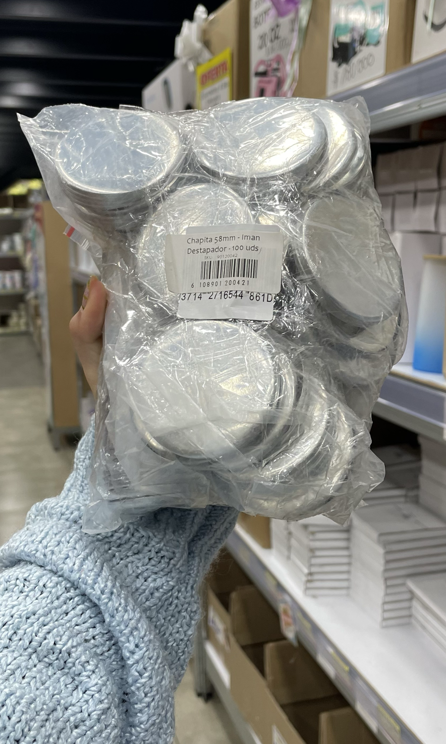 Chapita Metálica 58 mm con Imán y Abridor