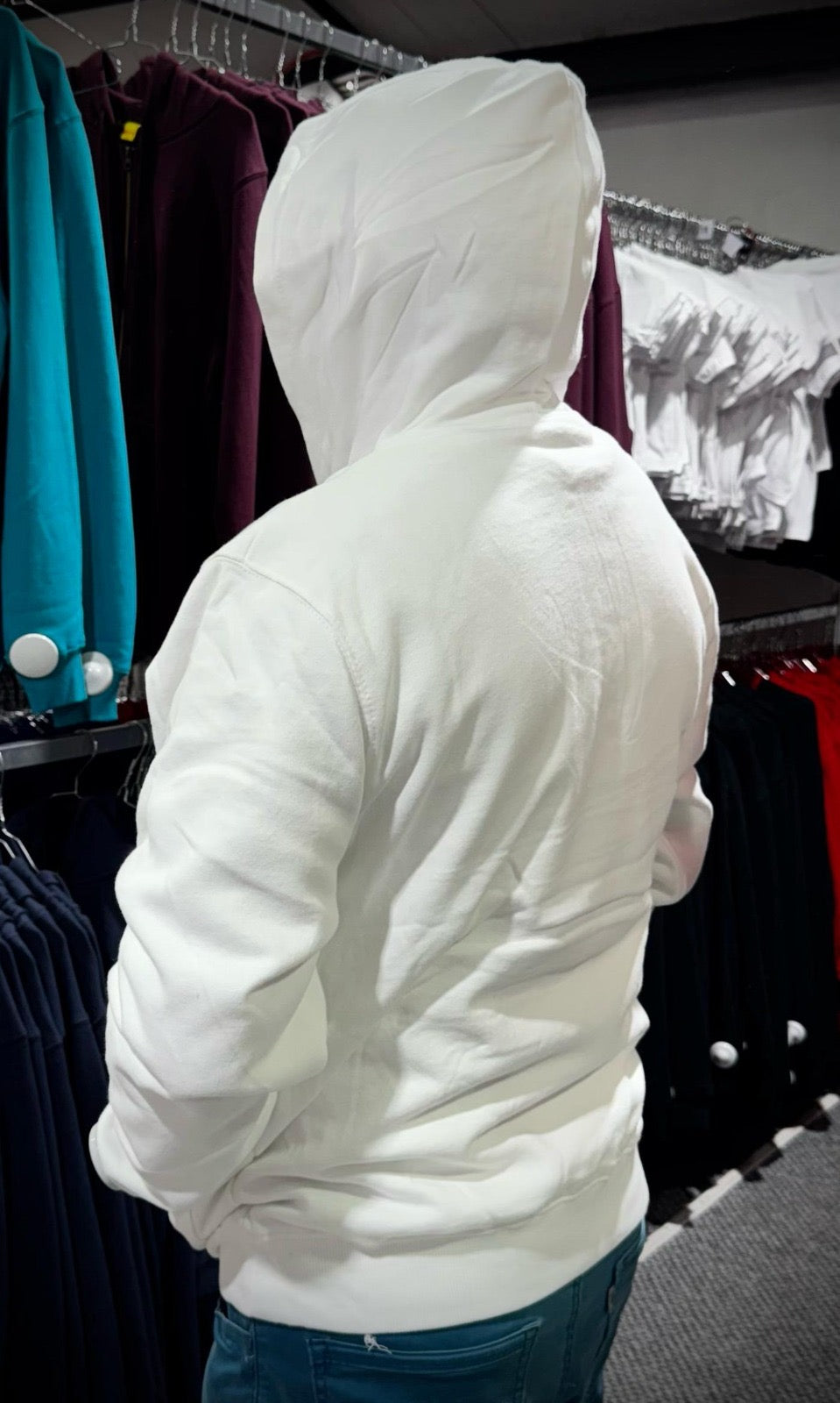 Poleron Canguro Adulto Blanco