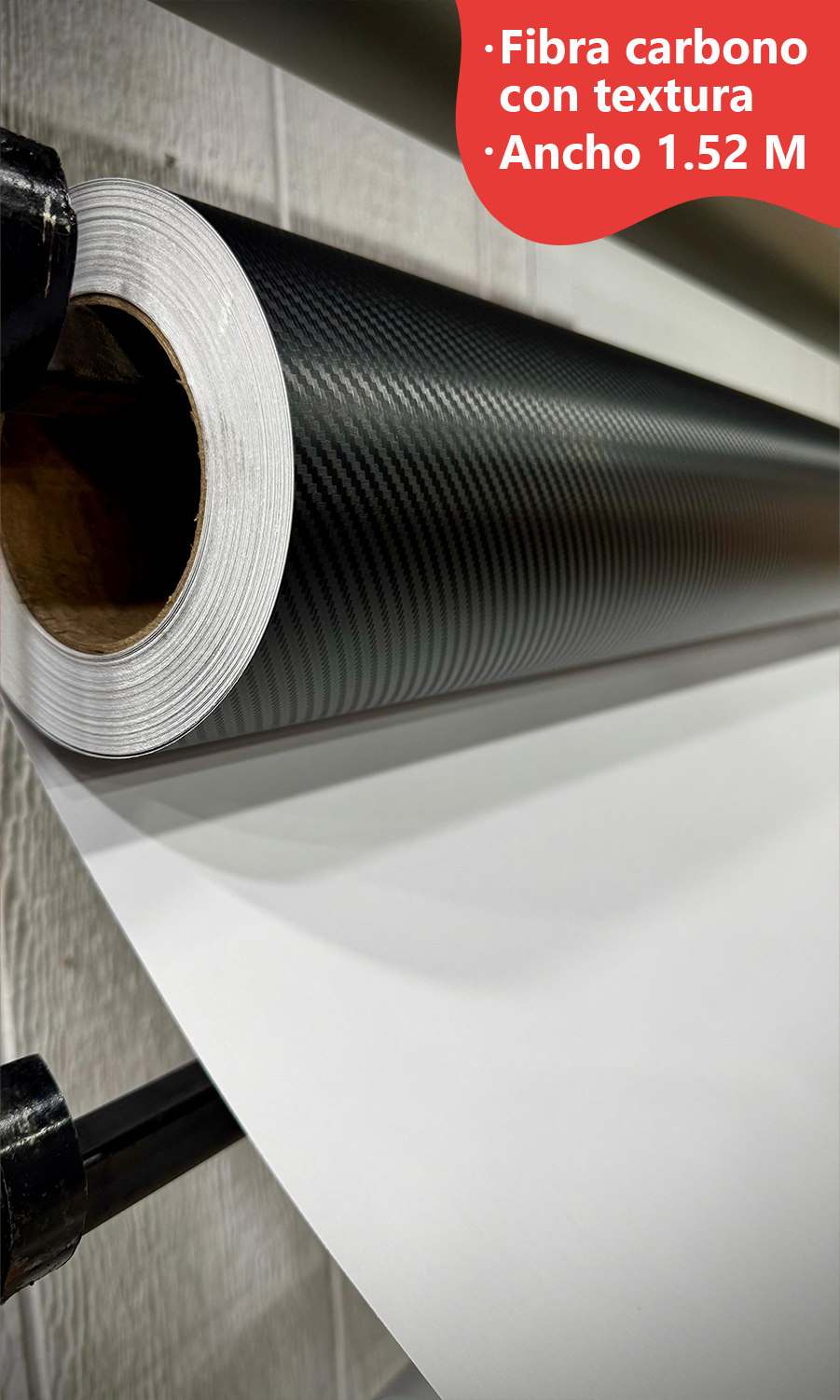 Vinilo fibra Carbono 3D 1.52x1 mt