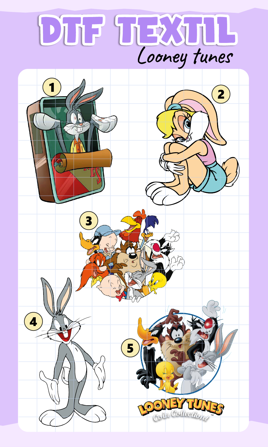 Parche DTF Looney Tunes