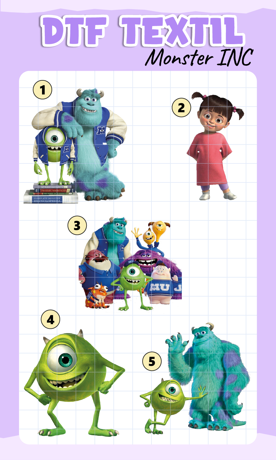 Parche DTF Monster Inc