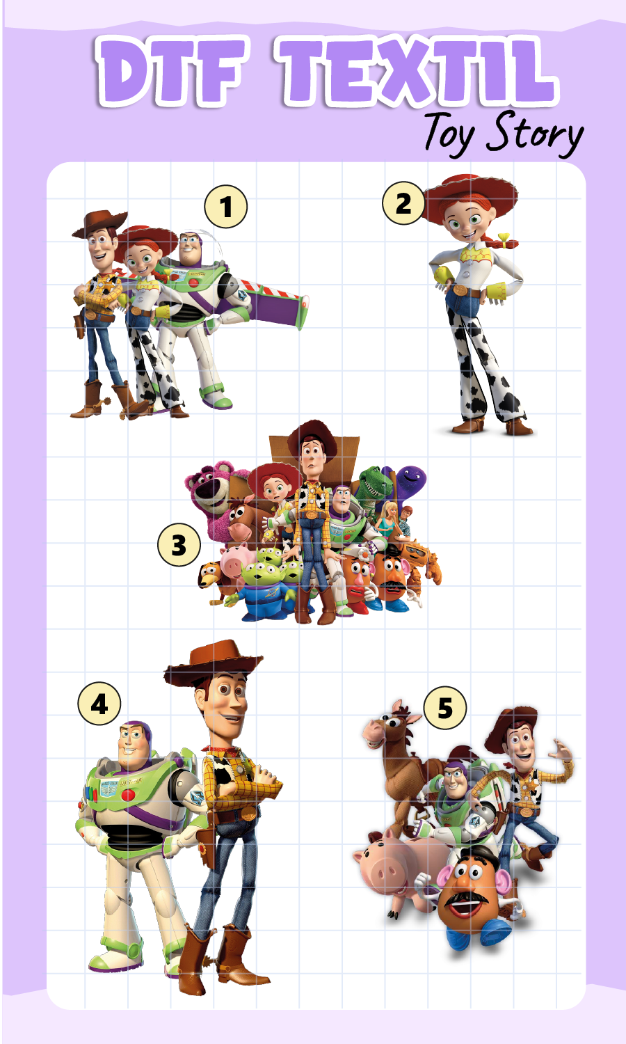 Parche DTF Toy Story