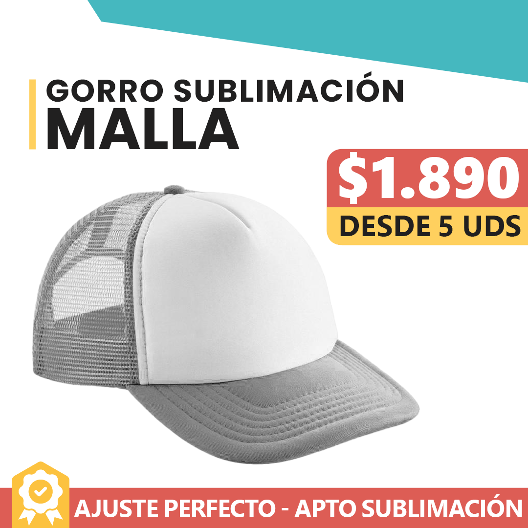 Gorro Malla Blanco Gris