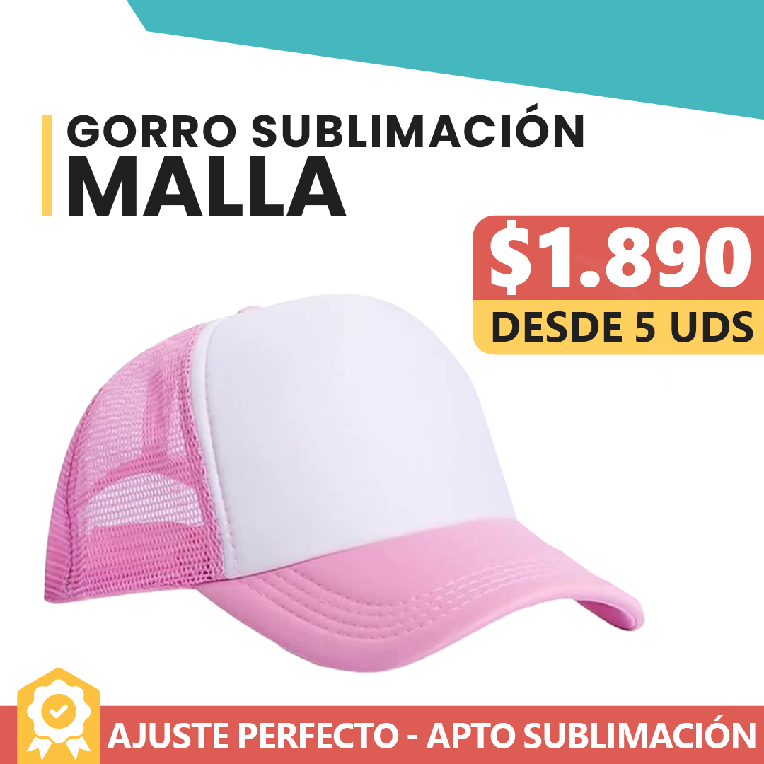Gorro Malla Blanco Rosa