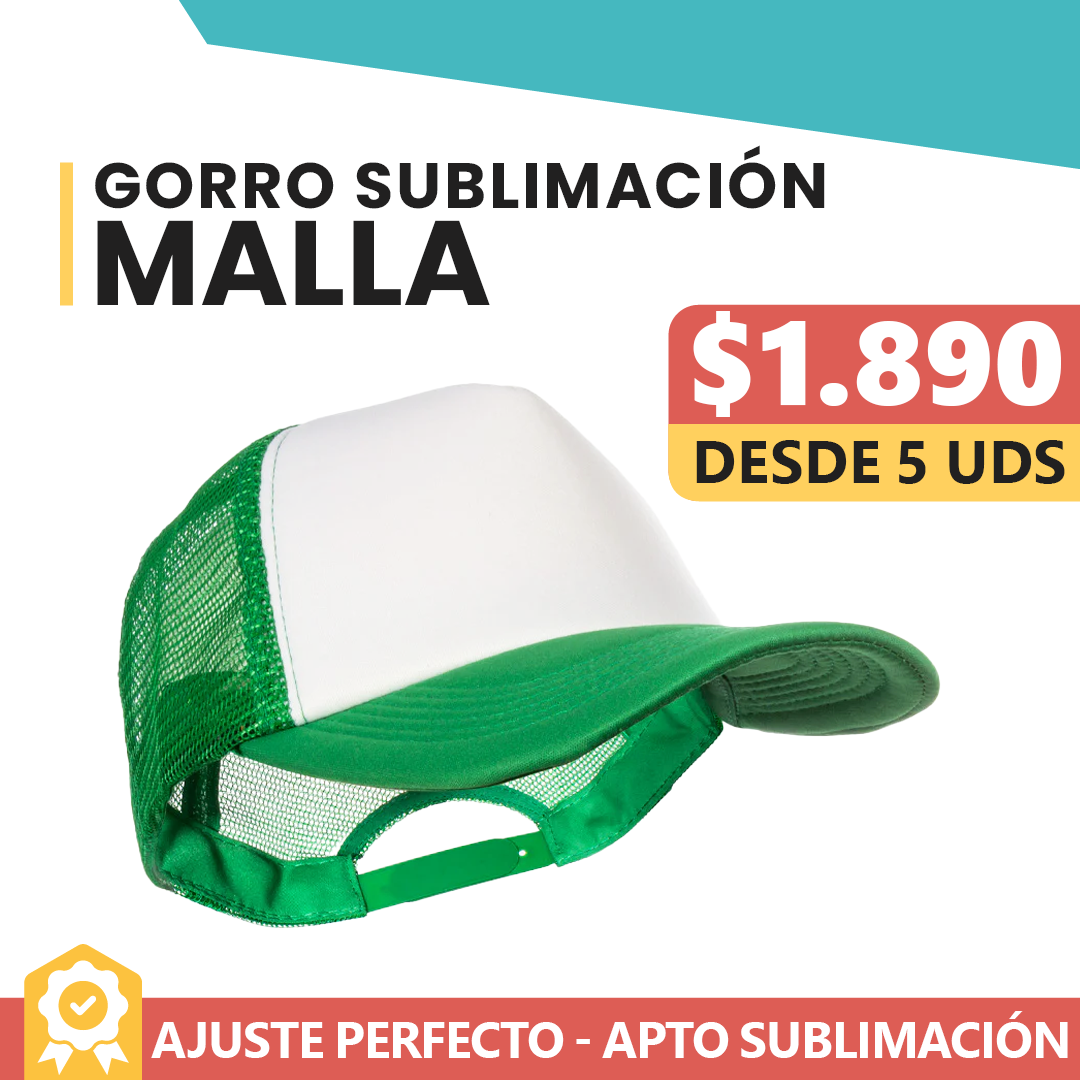Gorro Malla Blanco Verde