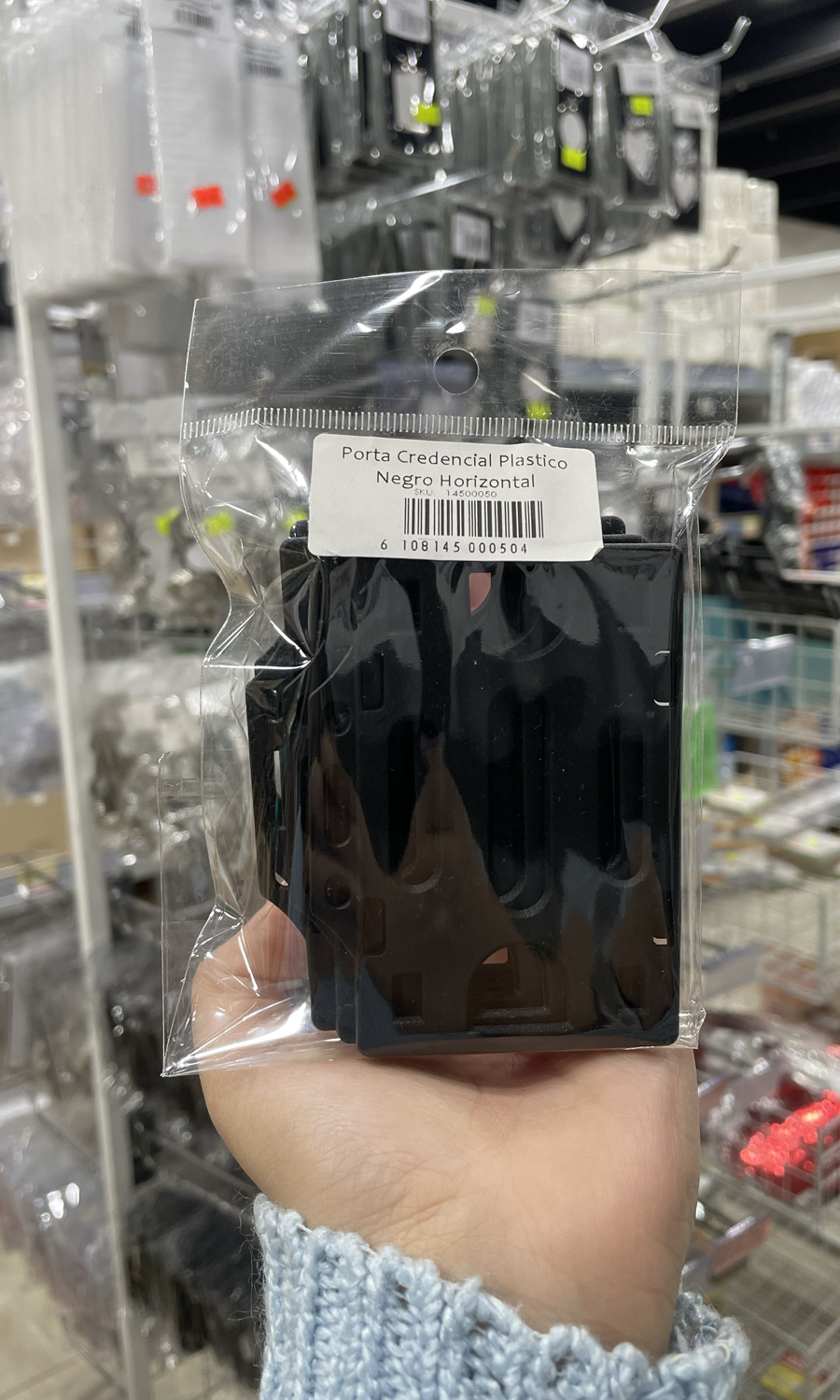 Porta Credencial Negro Plástico
