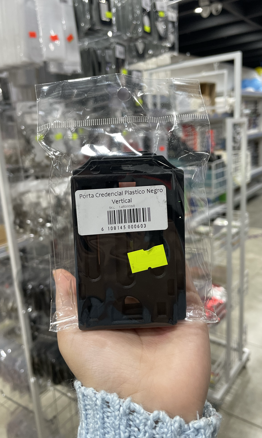 Porta Credencial Negro Plástico