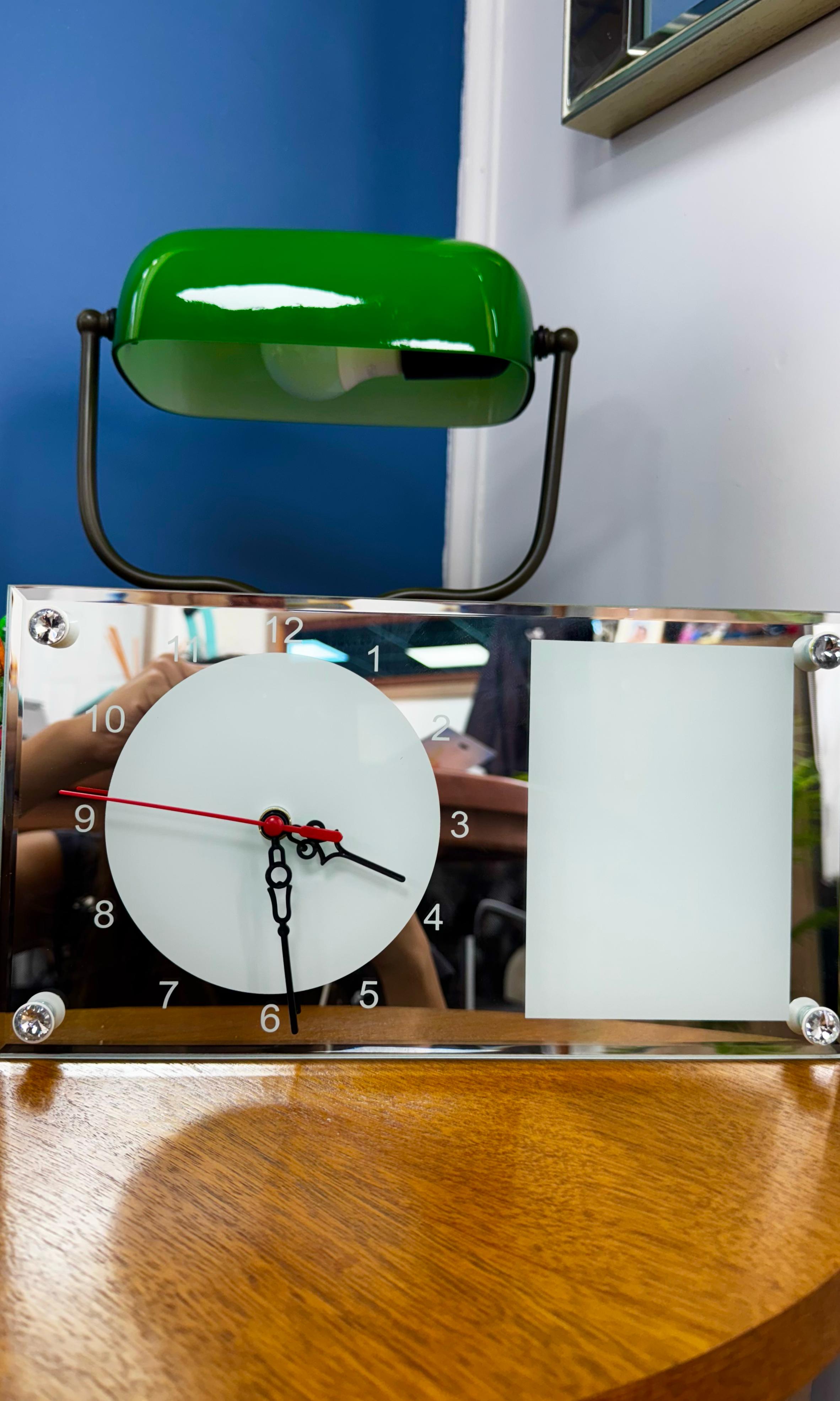 Reloj Doble de Vidrio Espejado Sublimable 16x29 cm