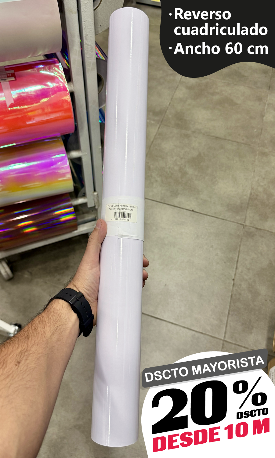 Vinilo Decorativo 60x100 cm Blanco (8021G)