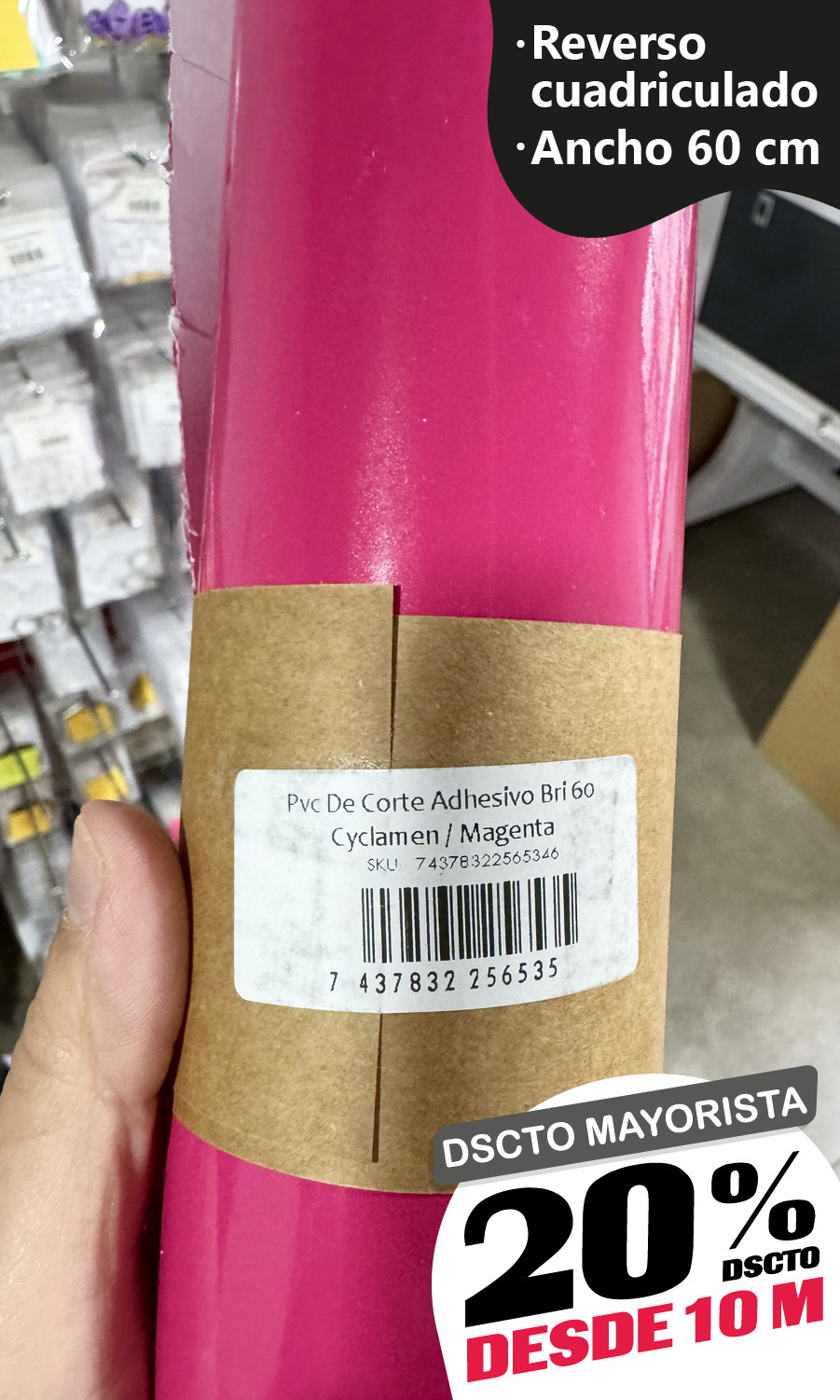 Vinilo Decorativo 60x100 cm Cylamen Magenta (8057)