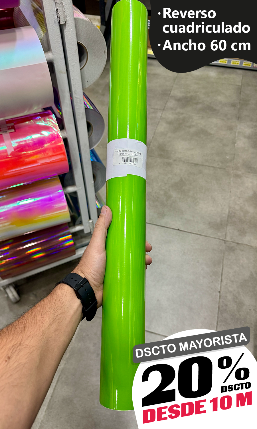 Vinilo Decorativo 60x100 cm Verde Pistacho (6021)