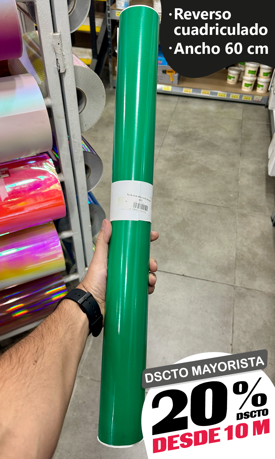 Vinilo Decorativo 60x100 cm Verde (6023)