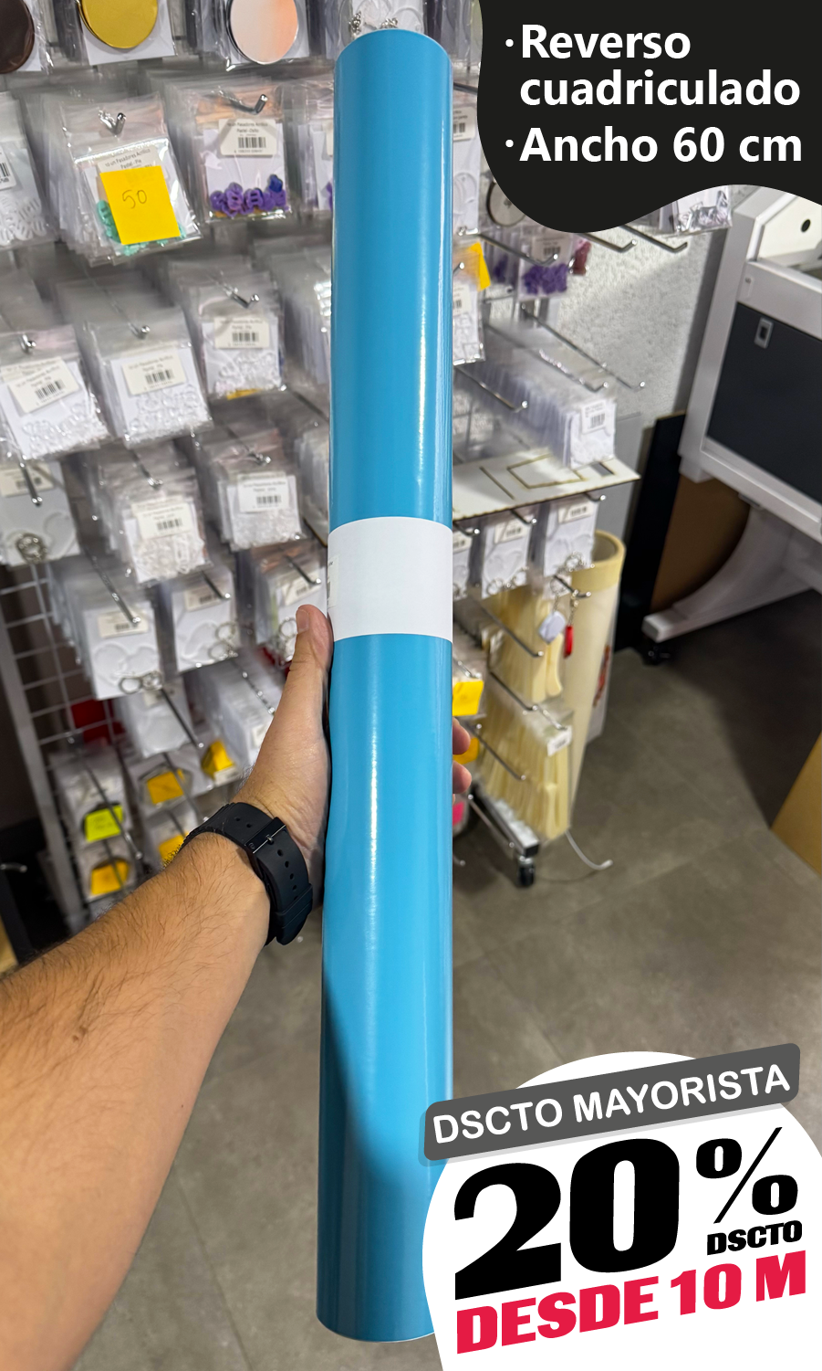 Vinilo Decorativo 60x100 cm Celeste (8026)