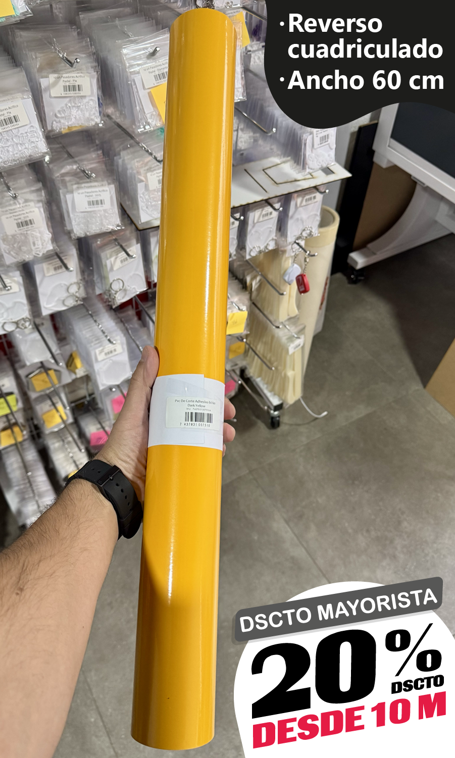 Vinilo Decorativo 60x100 cm Amarillo Oscuro