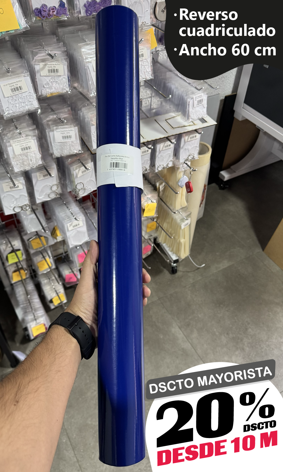 Vinilo Decorativo 60x100 cm Azul zafiro