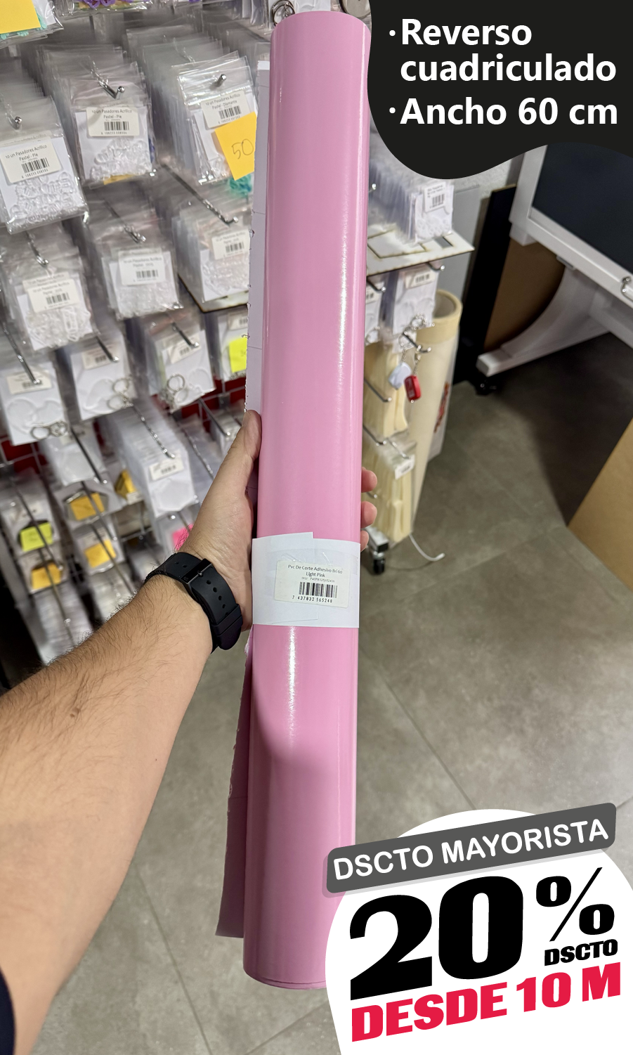Vinilo Decorativo 60x100 cm Rosado Claro (8005)